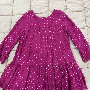 United Colors Of Benetton Kids Dress - Magenta with White Dots